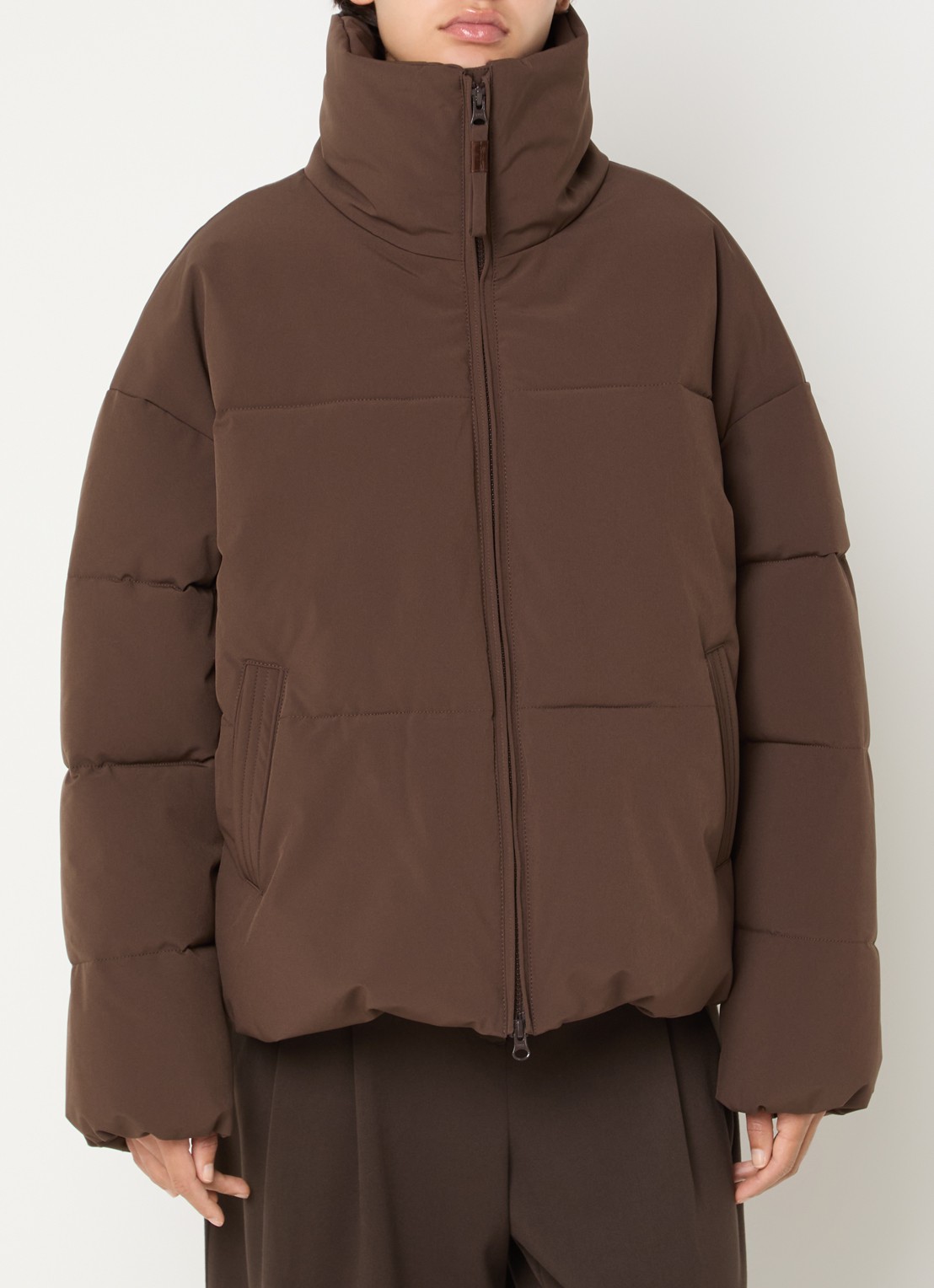 MSCH Copenhagen MSCHRefron puffer jack met steekzakken - detail 4 bruin
