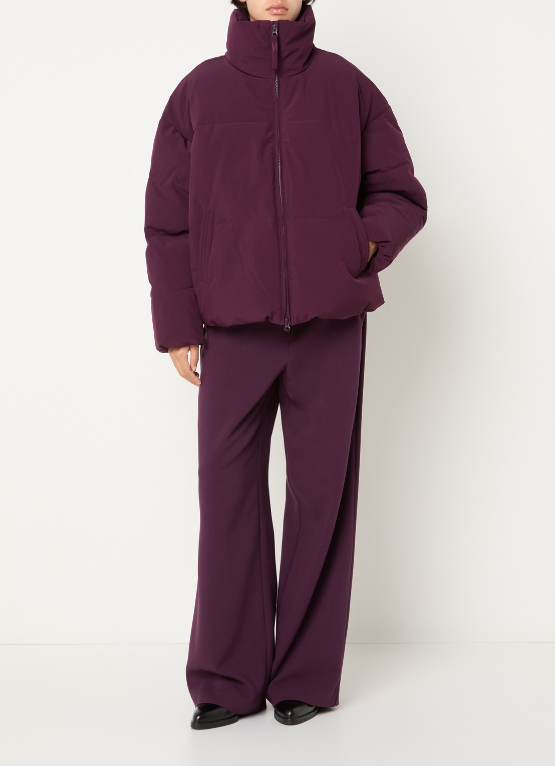 MSCH Copenhagen MSCHRefron puffer jack met steekzakken - voorkant 3 bordeauxrood