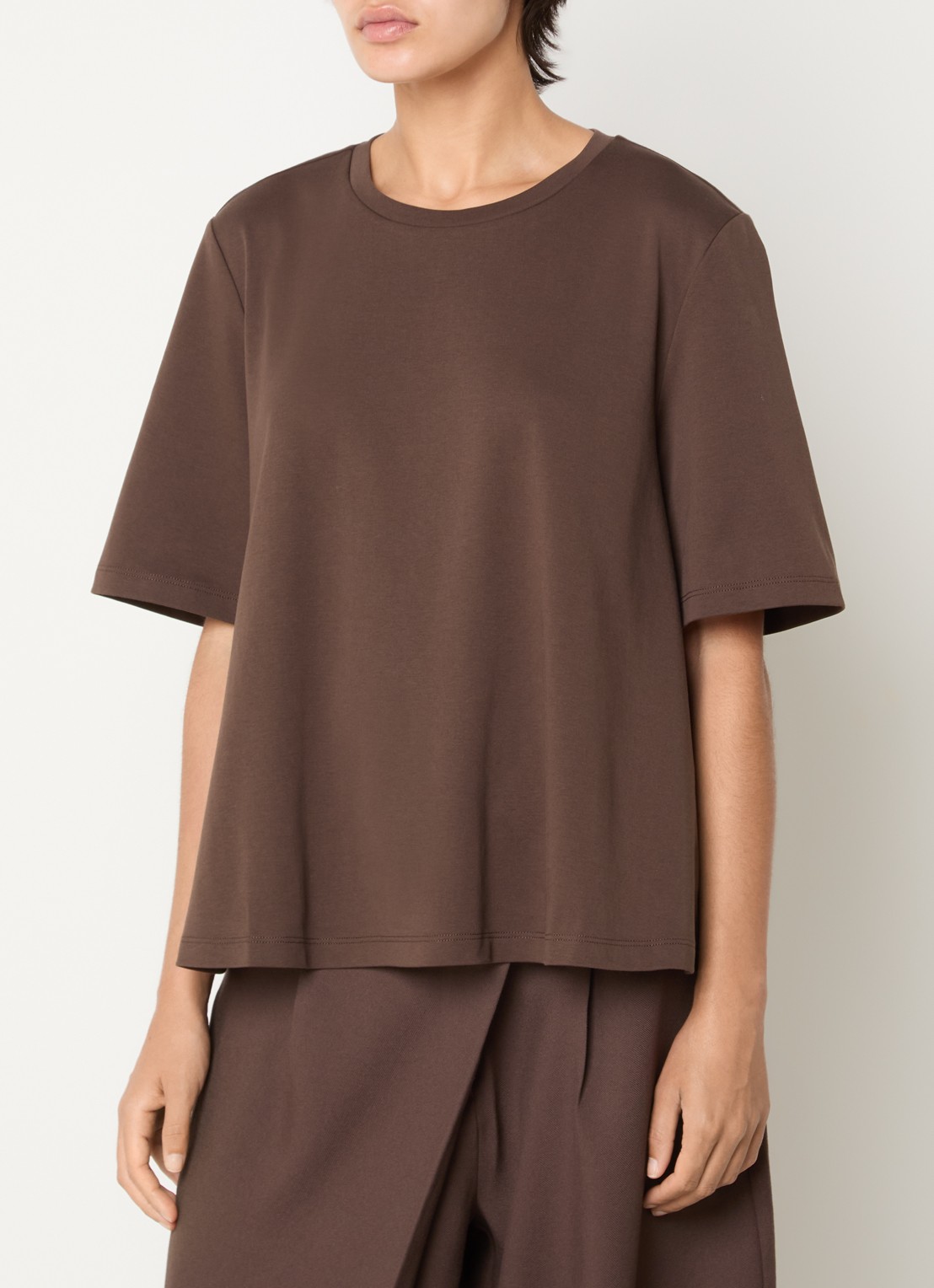 MSCH Copenhagen MSCHRelish T-shirt met ronde hals - detail bruin