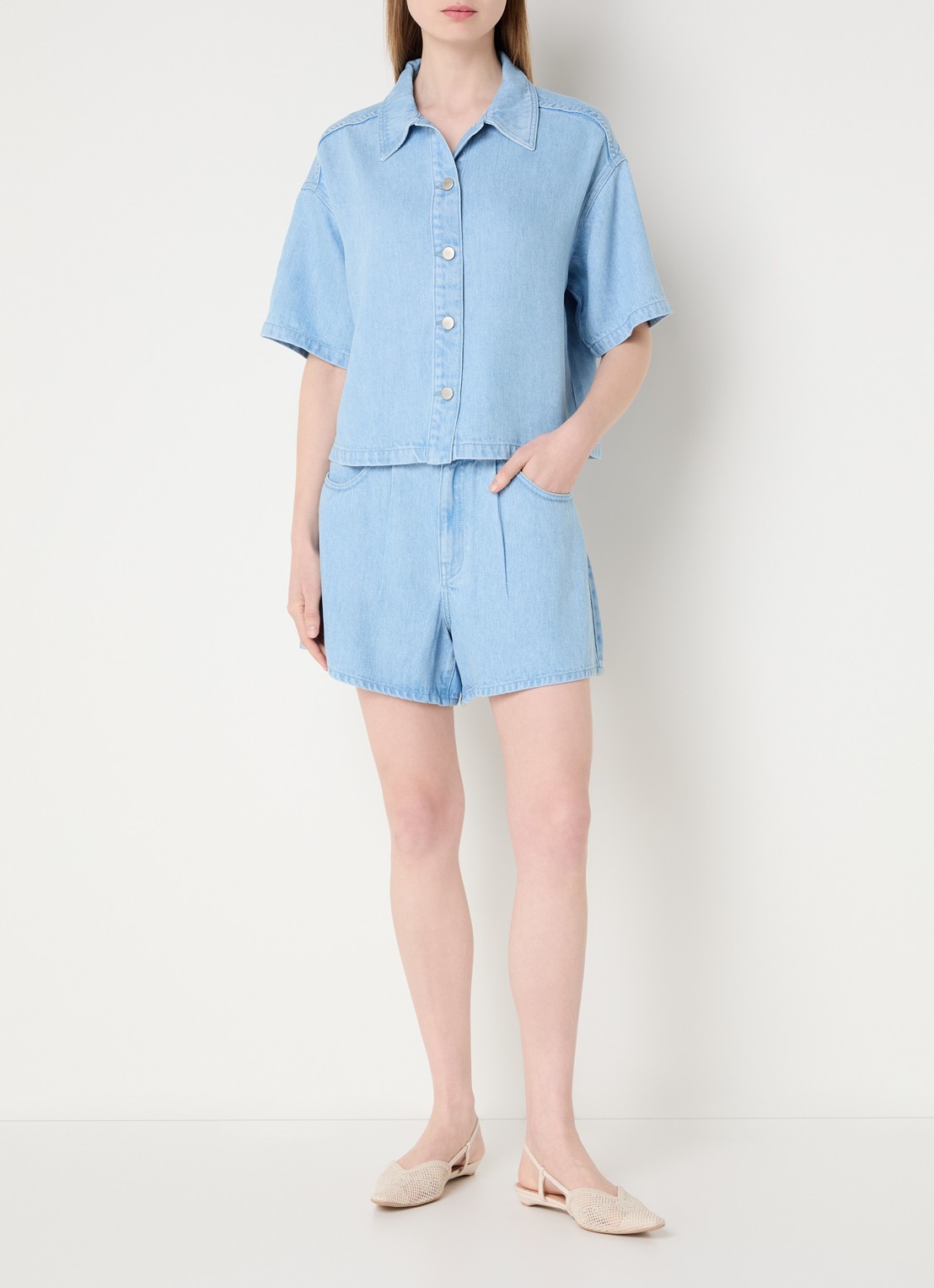 MSCH Copenhagen MSCHSaphina blouse van chambray - voorkant 2 indigo