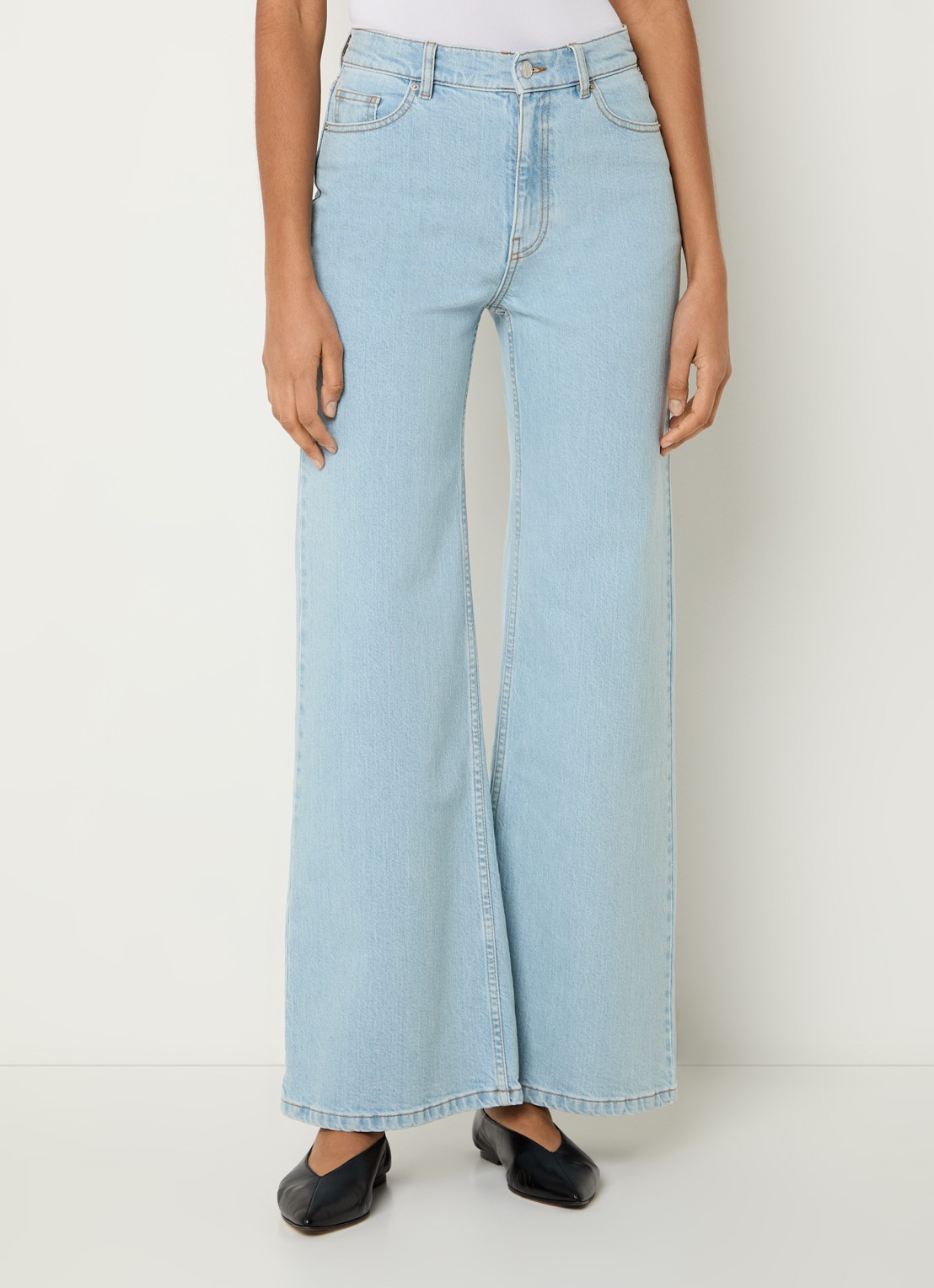 MSCH Copenhagen MSCHSolia high waist flared jeans met lichte wassing - detail 3 indigo