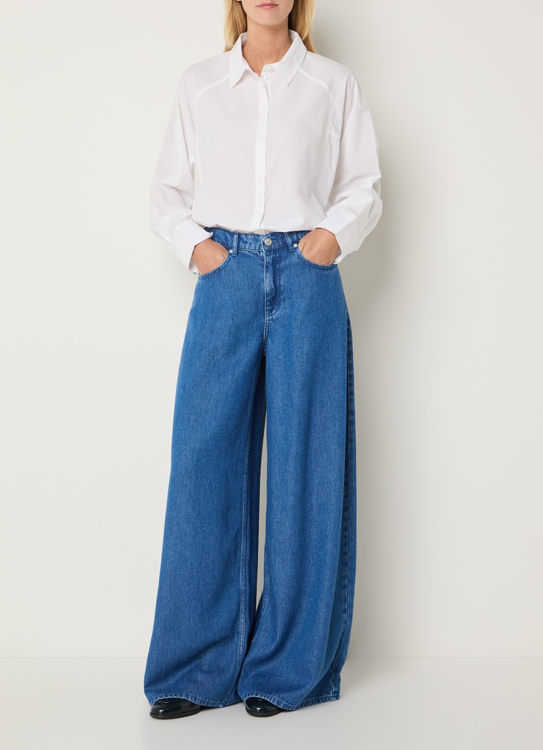 MSCH Copenhagen MSCHSusana Selmina blouse met kraag - voorkant 2 wit