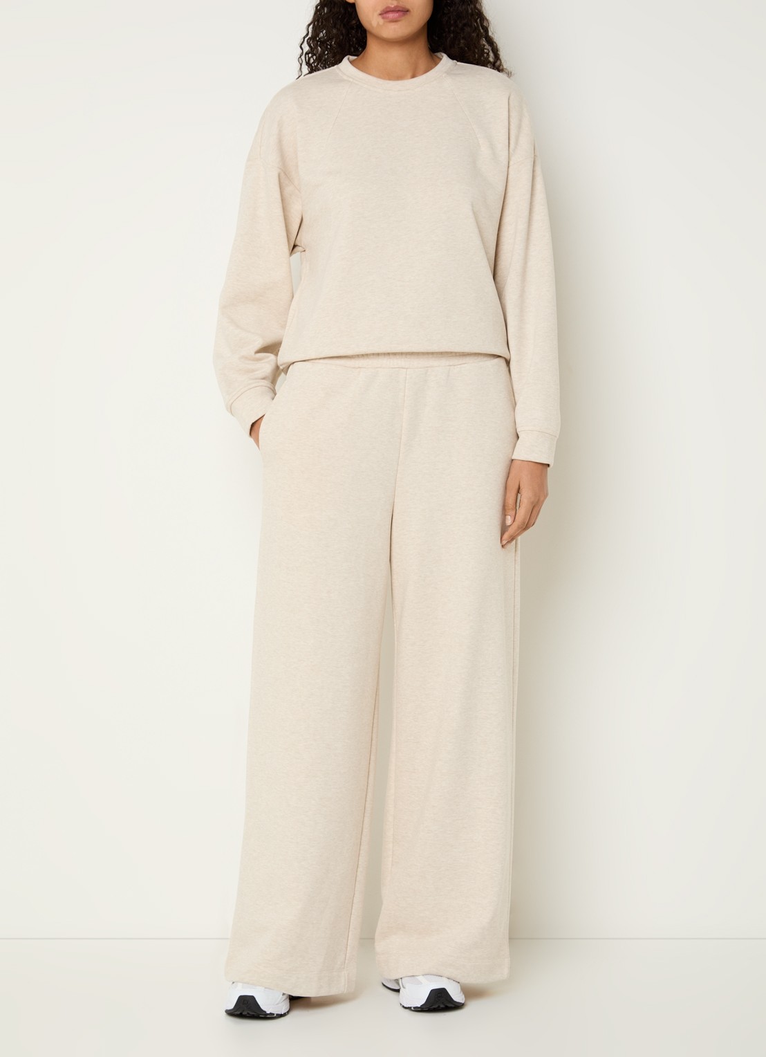 MSCH Copenhagen MSCHTaia high waist loose fit joggingbroek met steekzakken - voorkant 3 beige