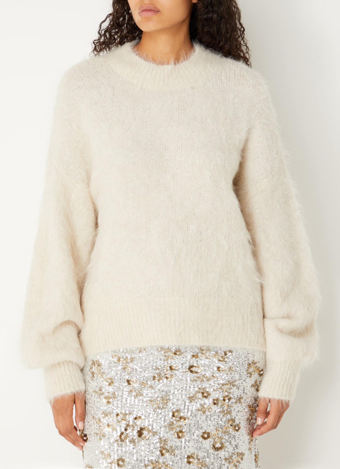 MSCH Copenhagen MSCHThira Salmia grofgebreide pullover met stretch - detail 3 beige