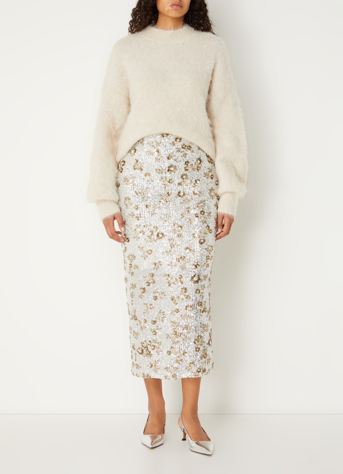 MSCH Copenhagen MSCHThira Salmia grofgebreide pullover met stretch - voorkant 2 beige