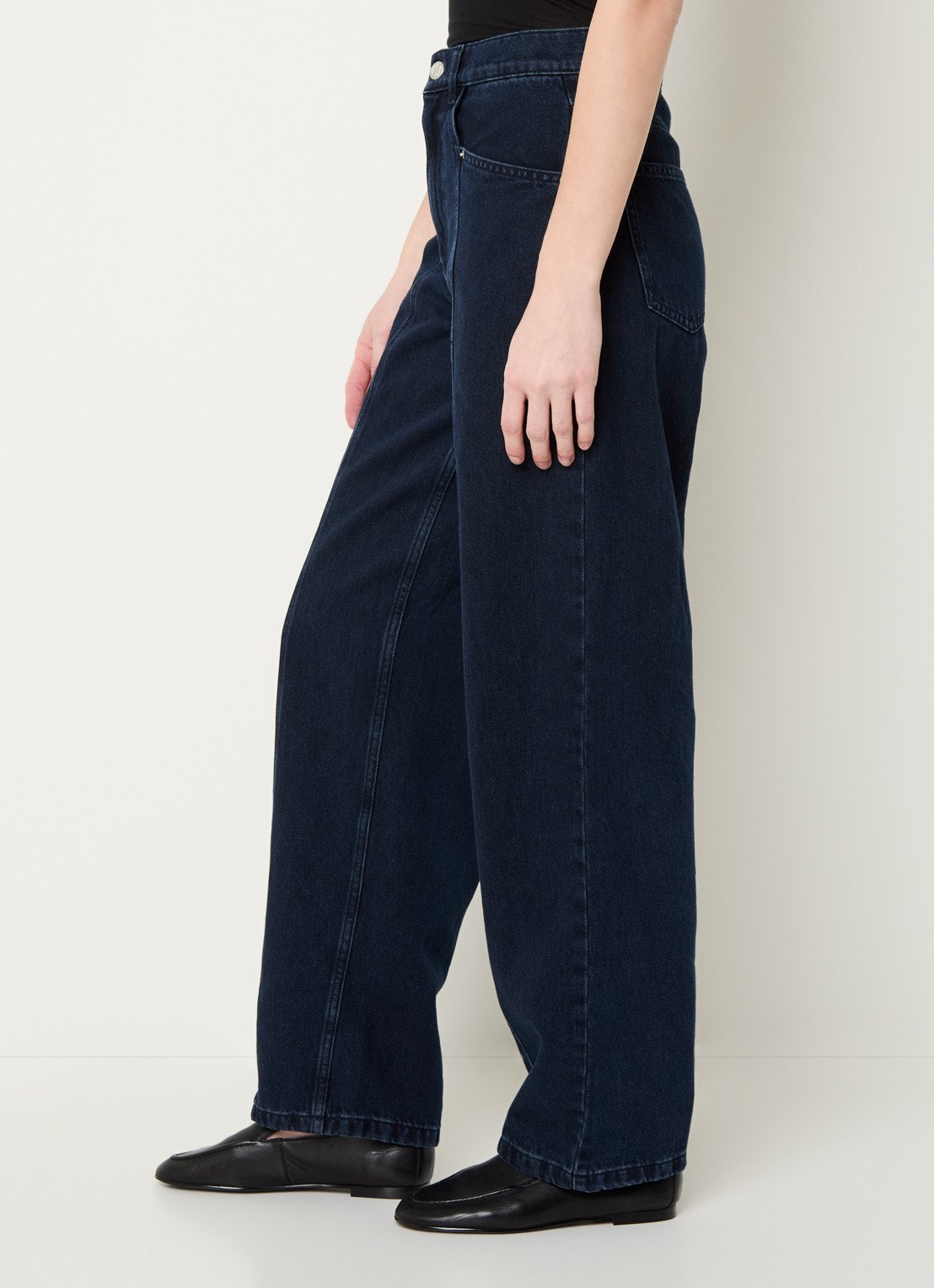MSCH Copenhagen MSCHUtta high waist tapered jeans met donkere wassing - detail 4 indigo
