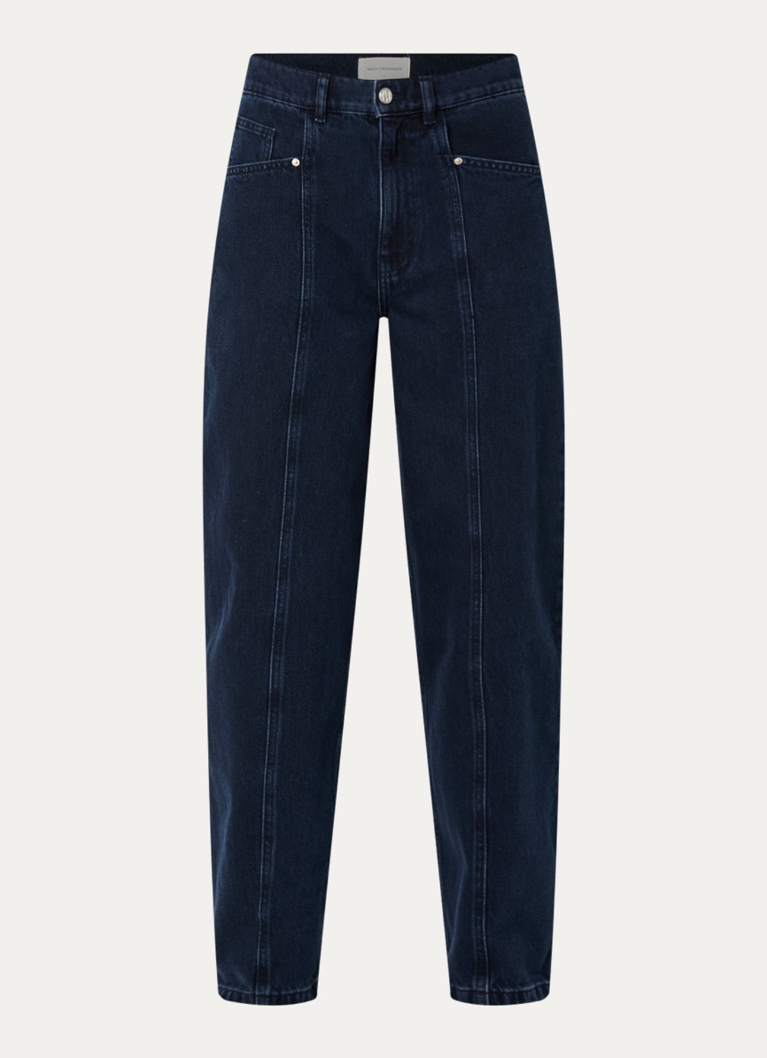 MSCH Copenhagen MSCHUtta high waist tapered jeans met donkere wassing - voorkant indigo