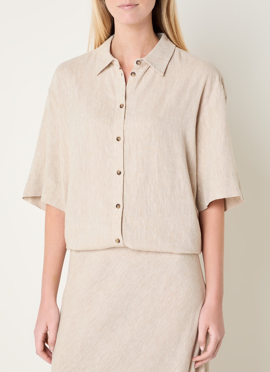 MSCH Copenhagen MSCHViana blouse van linnen - detail 4 beige
