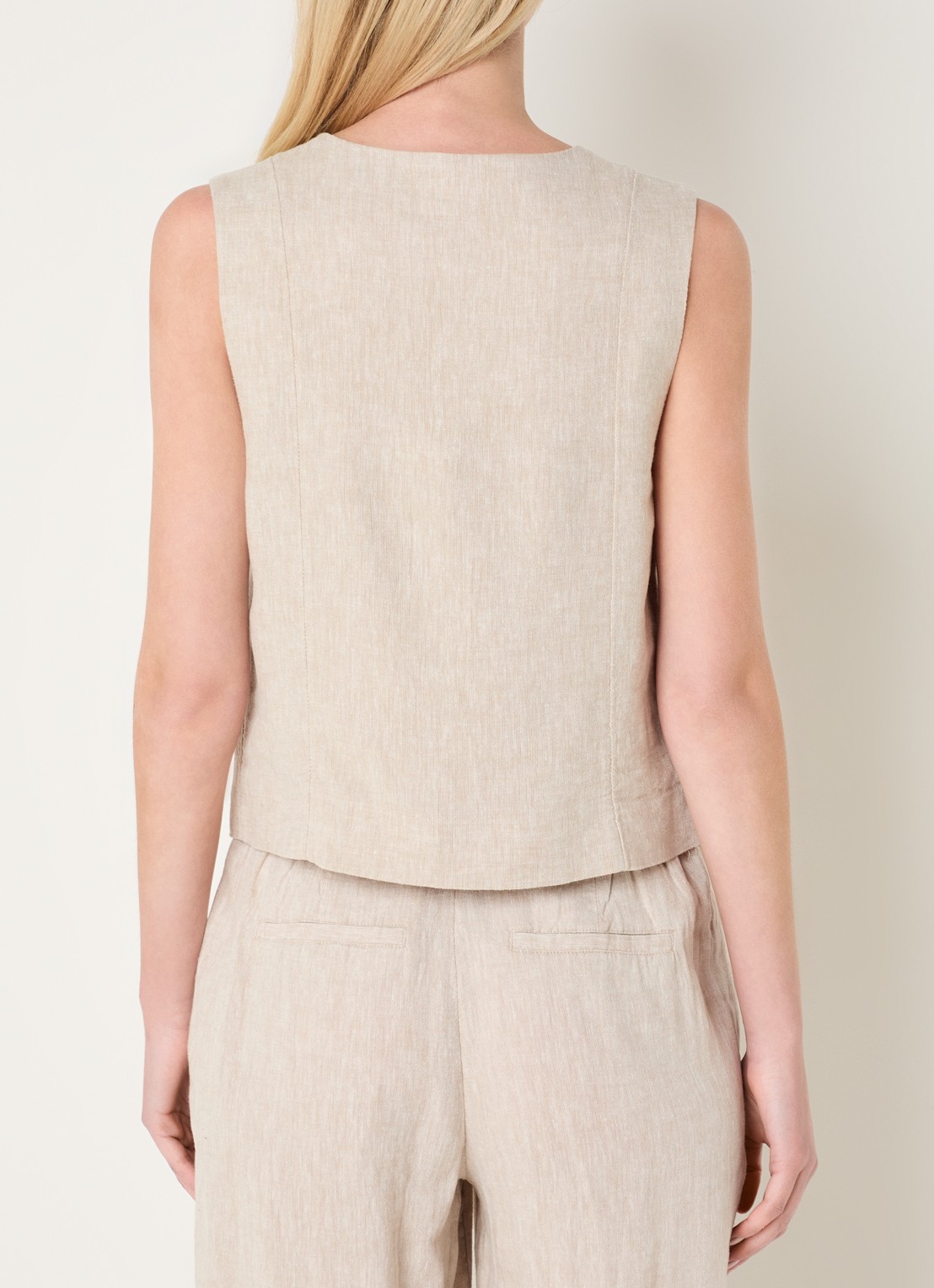 MSCH Copenhagen MSCHViana gilet in linnenblend - achterkant 4 beige
