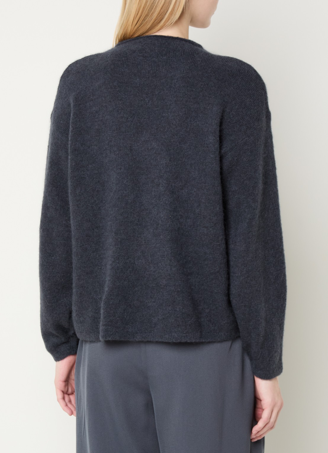 MSCH Copenhagen MSCHViloh grofgebreide pullover in alpaca wolblend - achterkant 2 blauw
