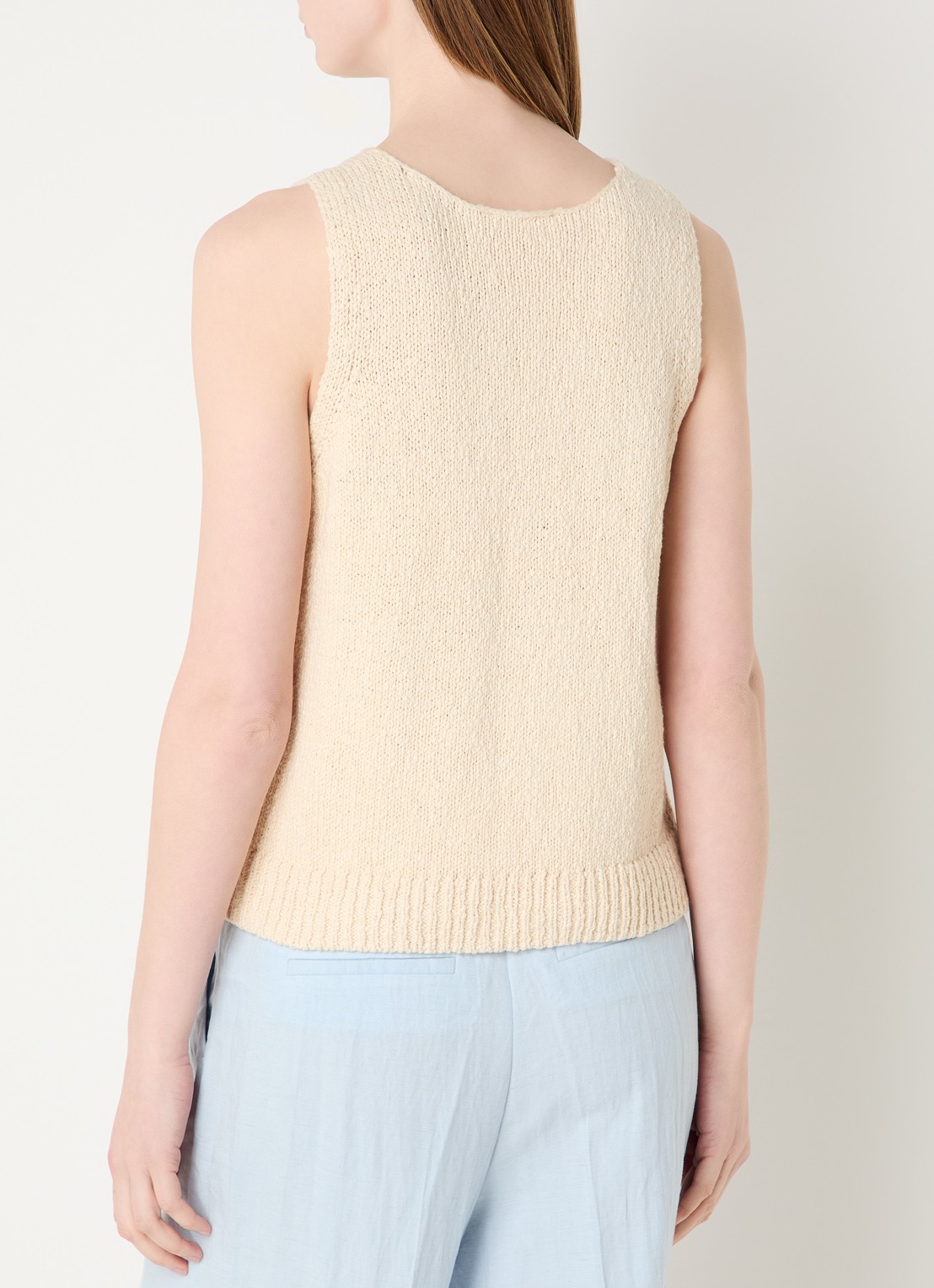 MSCH Copenhagen MSCHVivika grofgebreide tanktop - achterkant beige