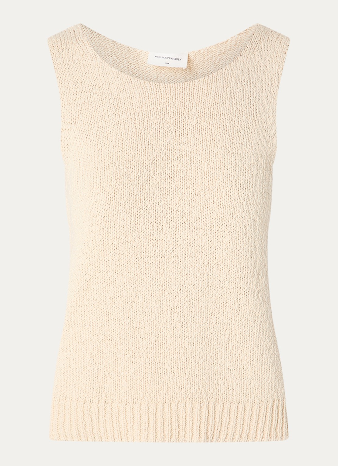 MSCH Copenhagen MSCHVivika grofgebreide tanktop - voorkant 2 beige