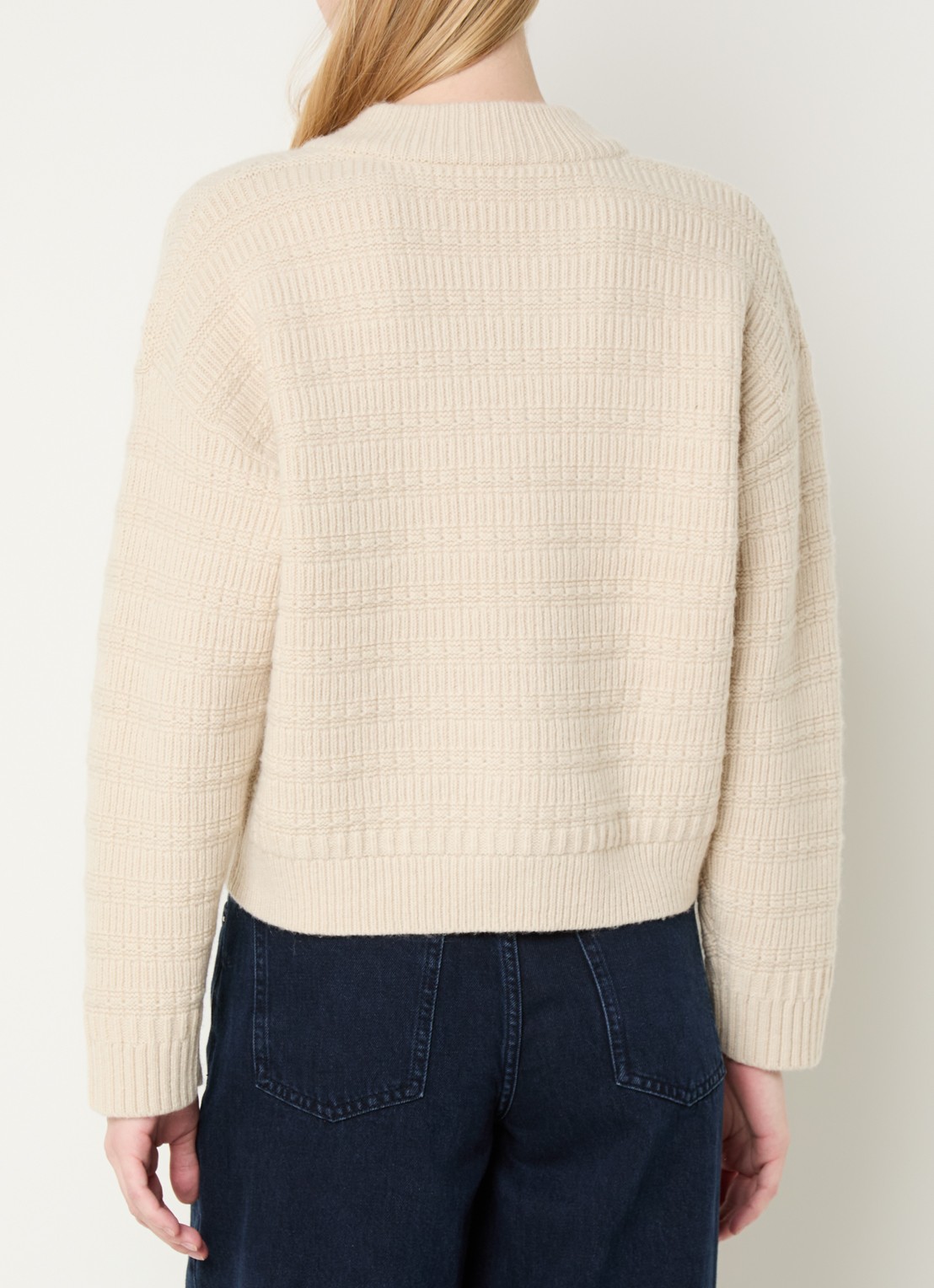 MSCH Copenhagen MSCHWarnee grofgebreid vest in wolblend met structuur - achterkant 4 beige