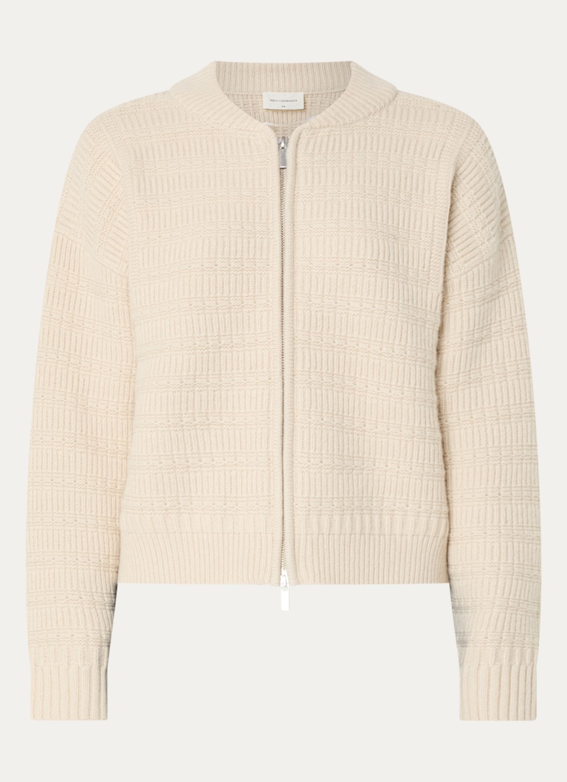 MSCH Copenhagen MSCHWarnee grofgebreid vest in wolblend met structuur - voorkant 2 beige