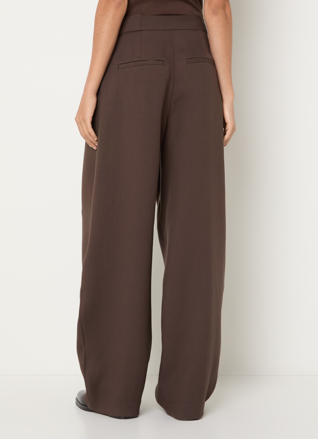 MSCH Copenhagen MSCHZein Esteriane high waist loose fit pantalon met ceintuur - achterkant bruin