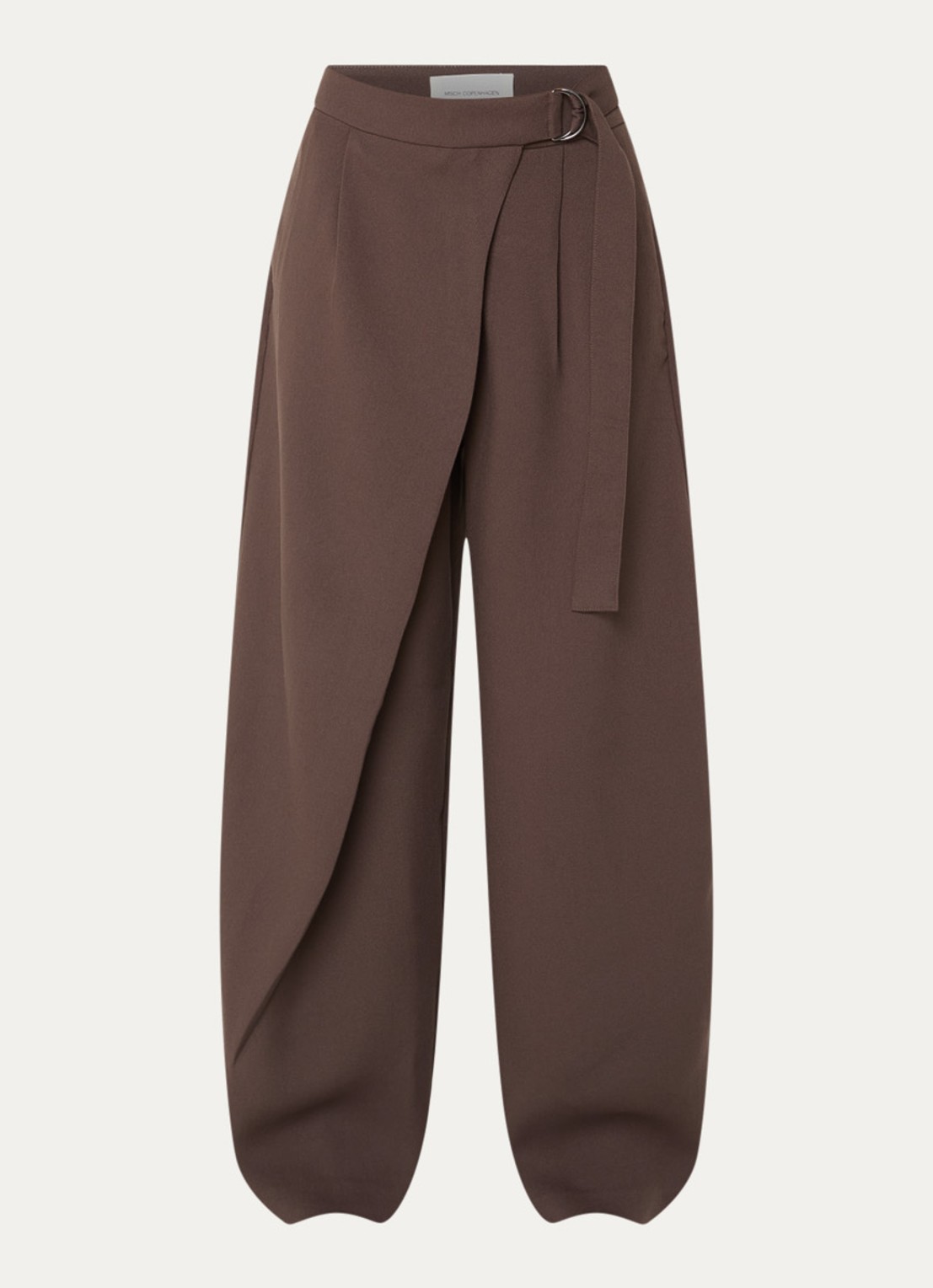 MSCH Copenhagen MSCHZein Esteriane high waist loose fit pantalon met ceintuur - voorkant 3 bruin