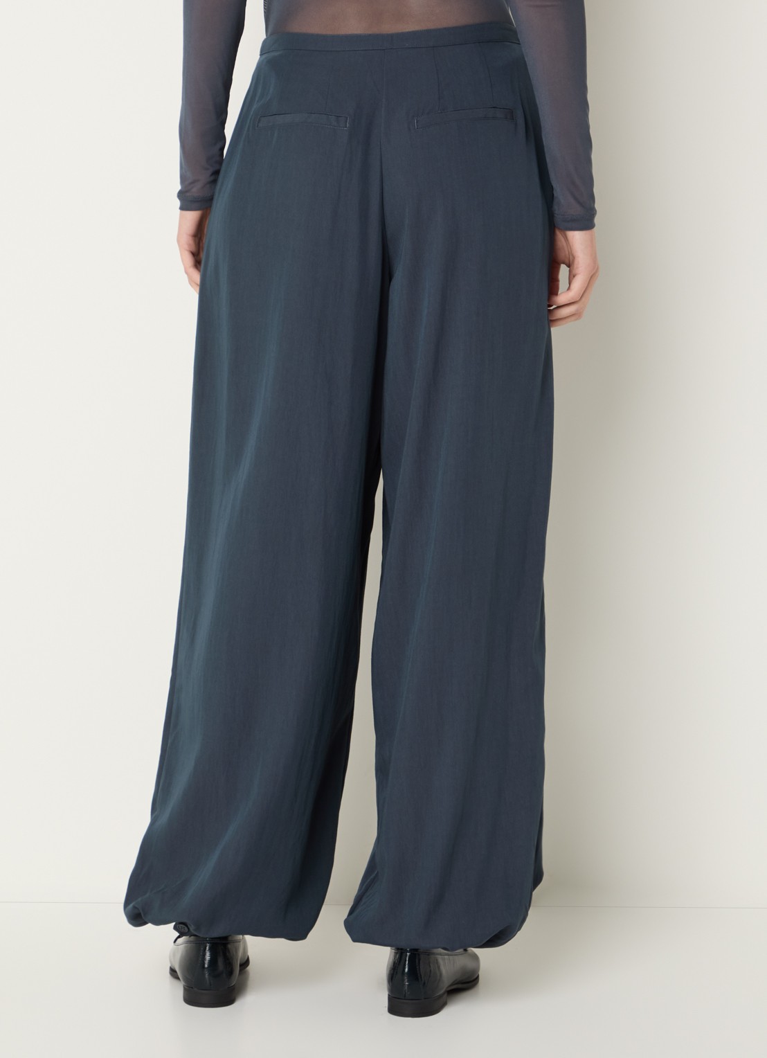 MSCH Copenhagen MSCHZinet Malanie mid waist balloon fit broek met plooidetail - achterkant 4 indigo