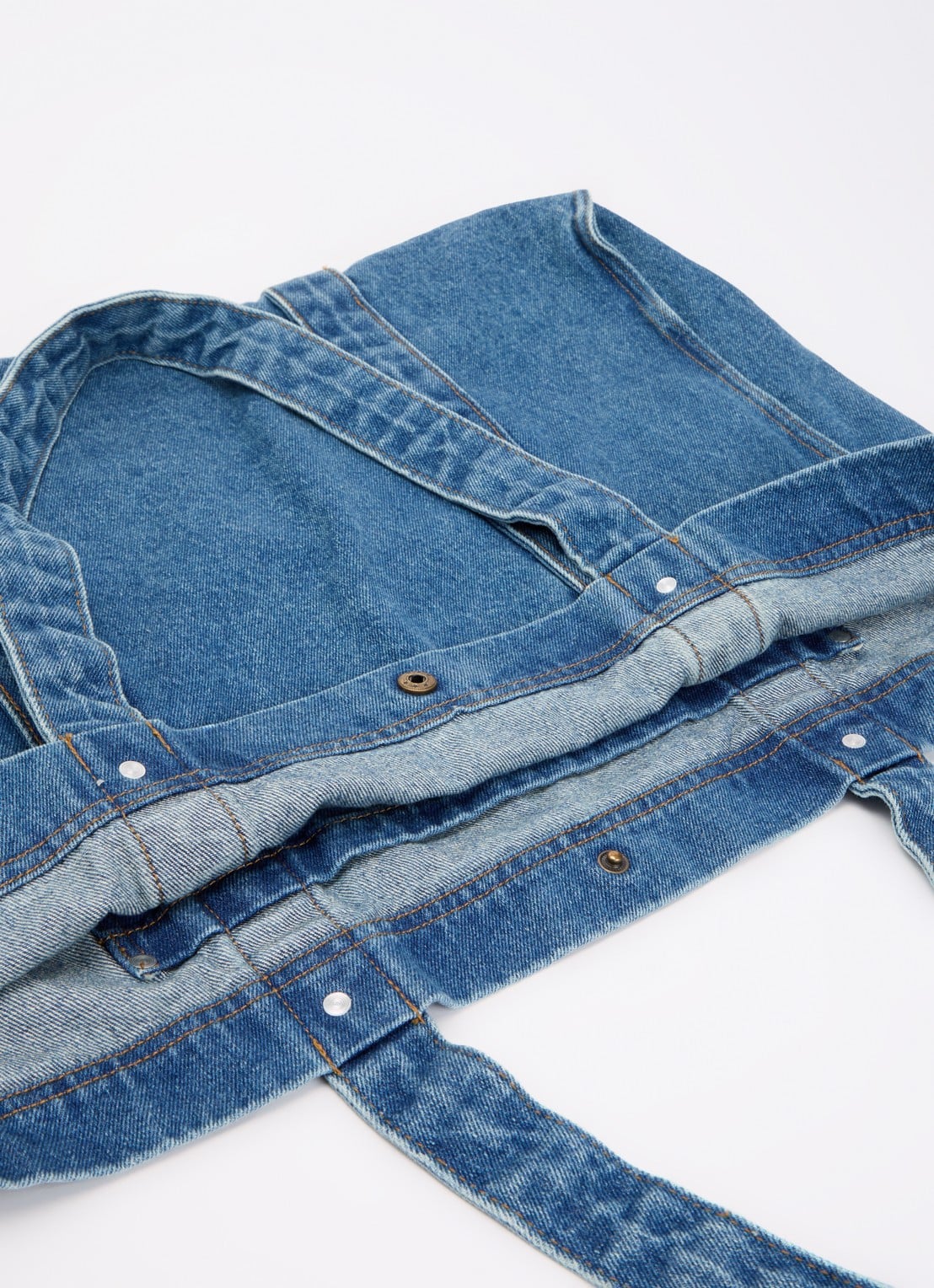 MSCH Copenhagen Shopper van denim met logo - detail 3 indigo