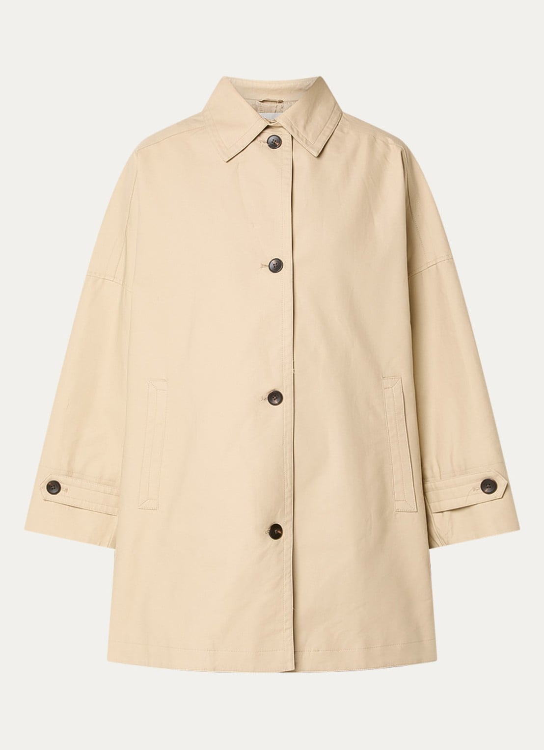 MSCH Copenhagen Tikka trenchcoat met steekzakken - voorkant 3 beige
