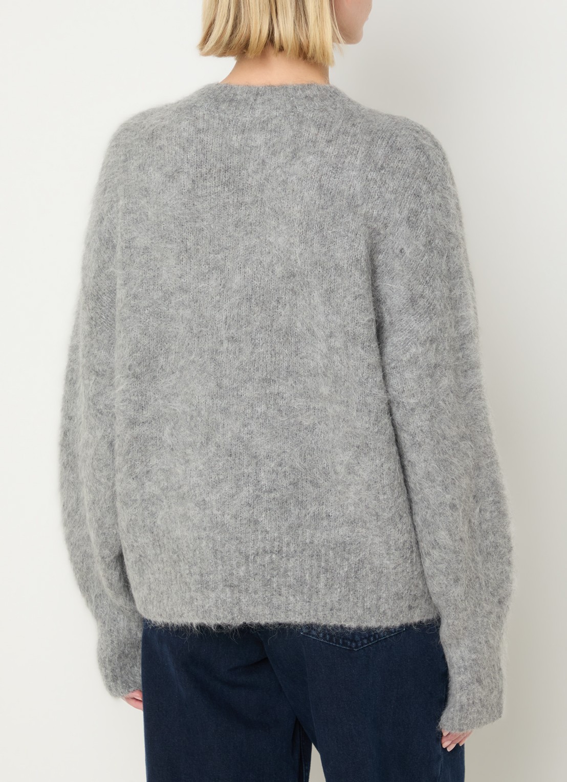 MSCH Copenhagen Tila grofgebreide trui in alpaca wolblend - achterkant 4 grijs