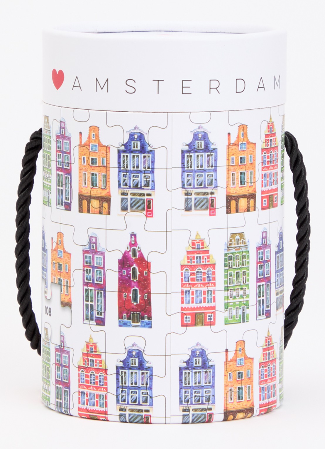 MTDay Amsterdam Houses legpuzzel 108 stukjes - voorkant 2 beige