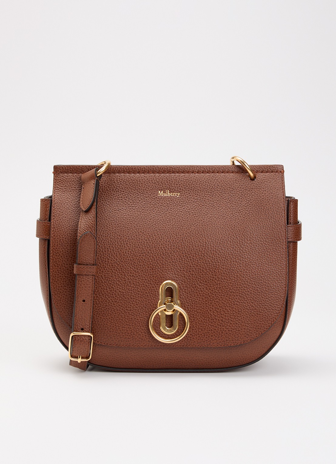 Mulberry Amberley crossbodytas van leer met verstelbare schouderriem - voorkant 6 hazelnootbruin
