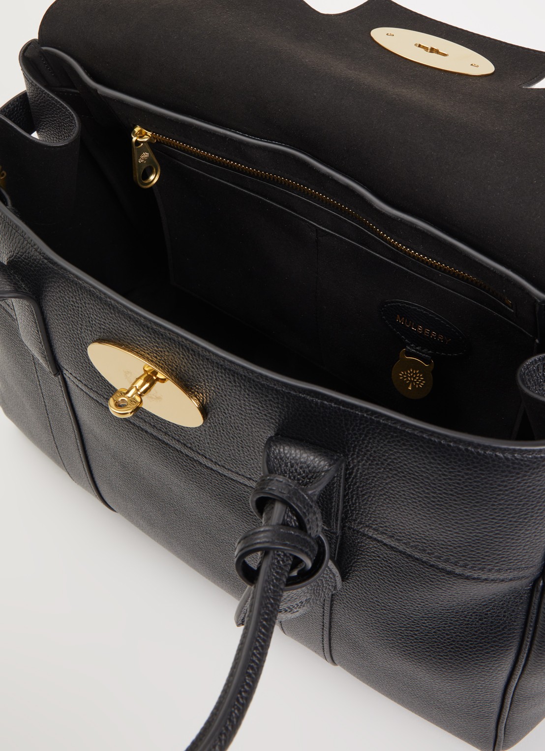Mulberry Bayswater handtas van leer - detail zwart
