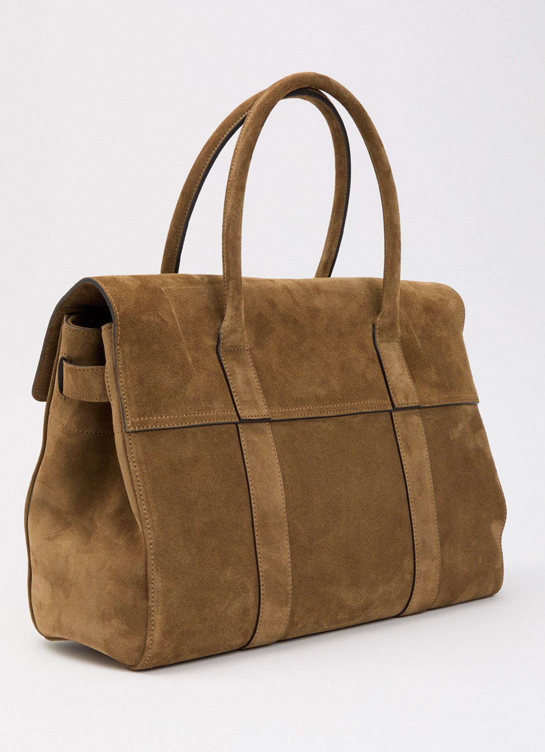 Mulberry Bayswater schoudertas van suède met logo - achterkant 6 mosgroen
