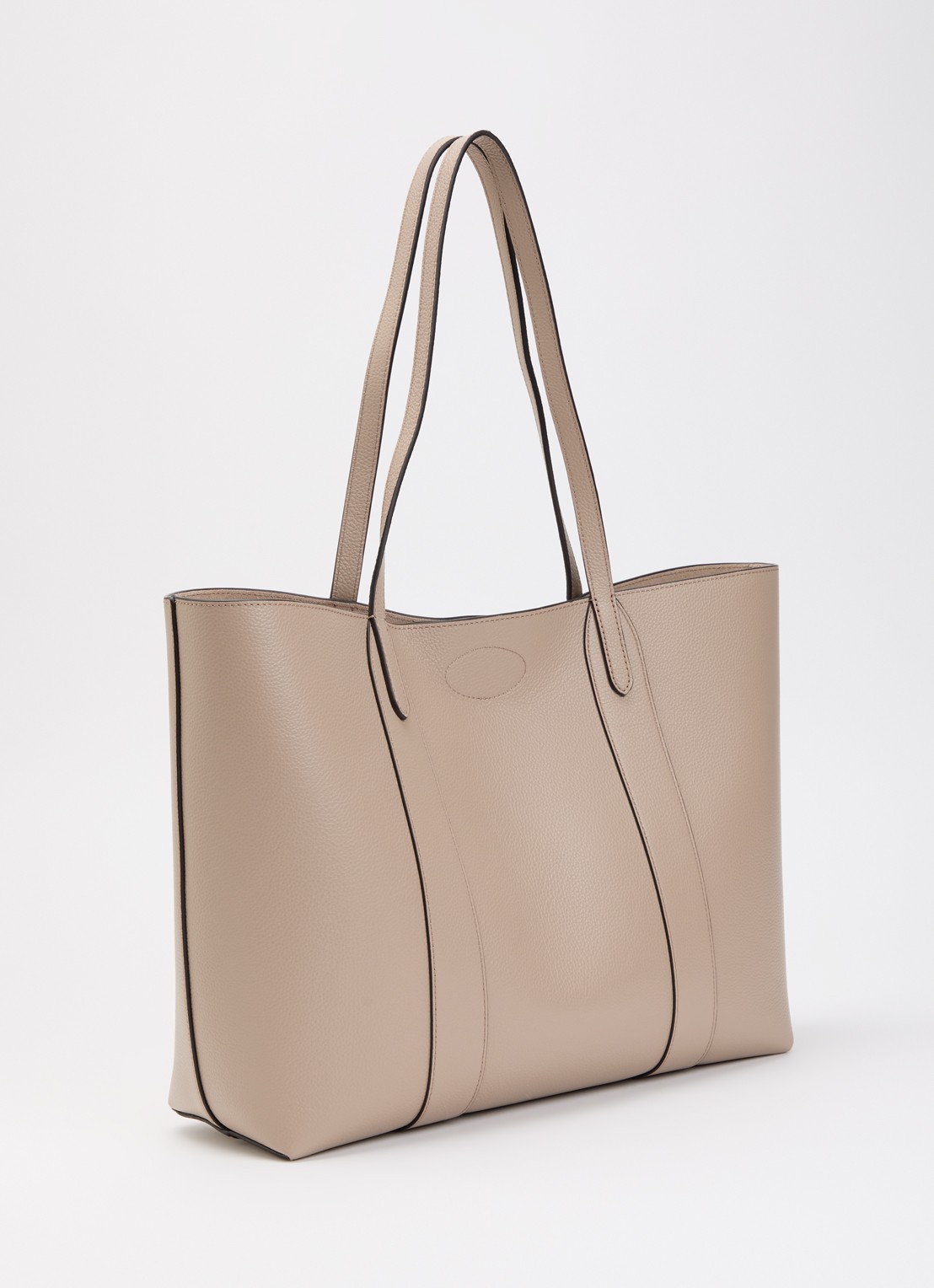 Mulberry Bayswater Small shopper van leer met uitneembaar etui - achterkant 6 donkerbeige
