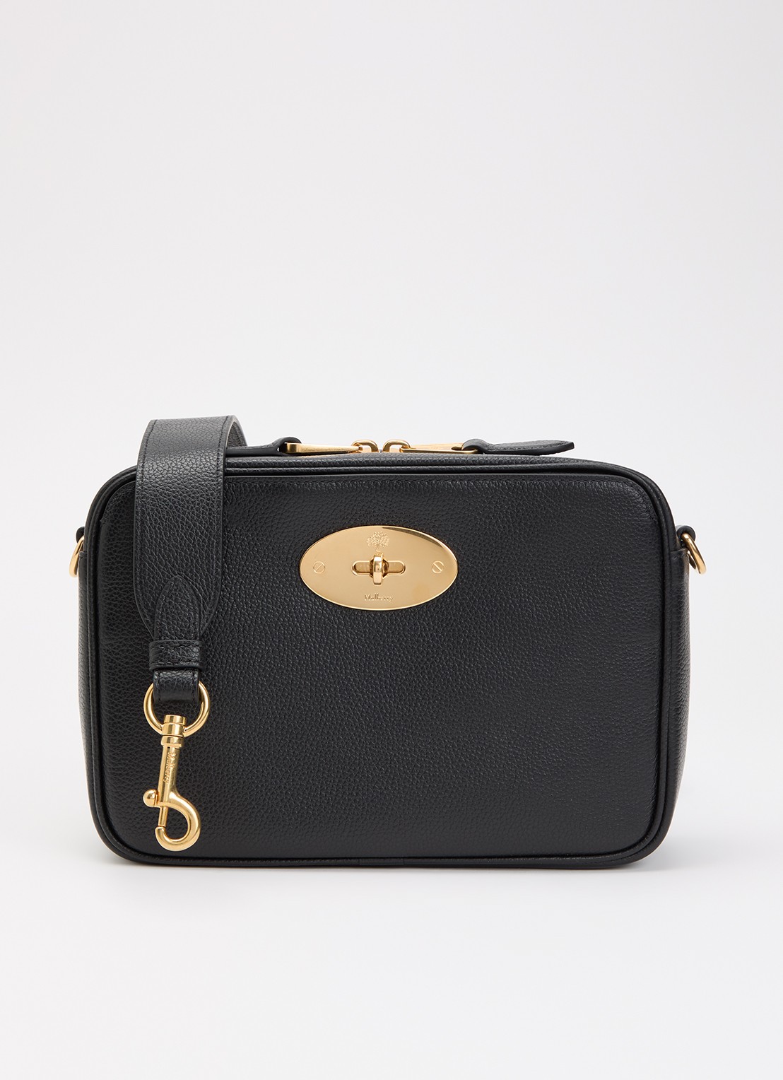 Mulberry Darley crossbodytas van leer met verstelbare schouderriem  - voorkant 6 zwart