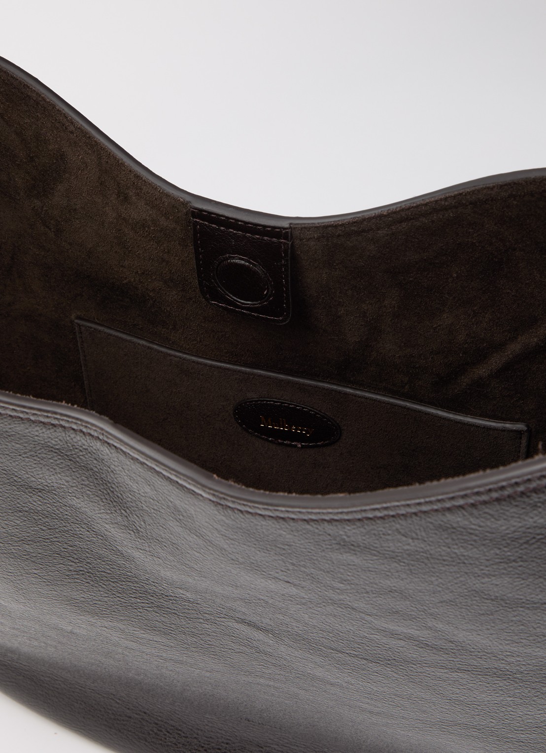 Mulberry Hackney schoudertas van leer - detail donkerbruin