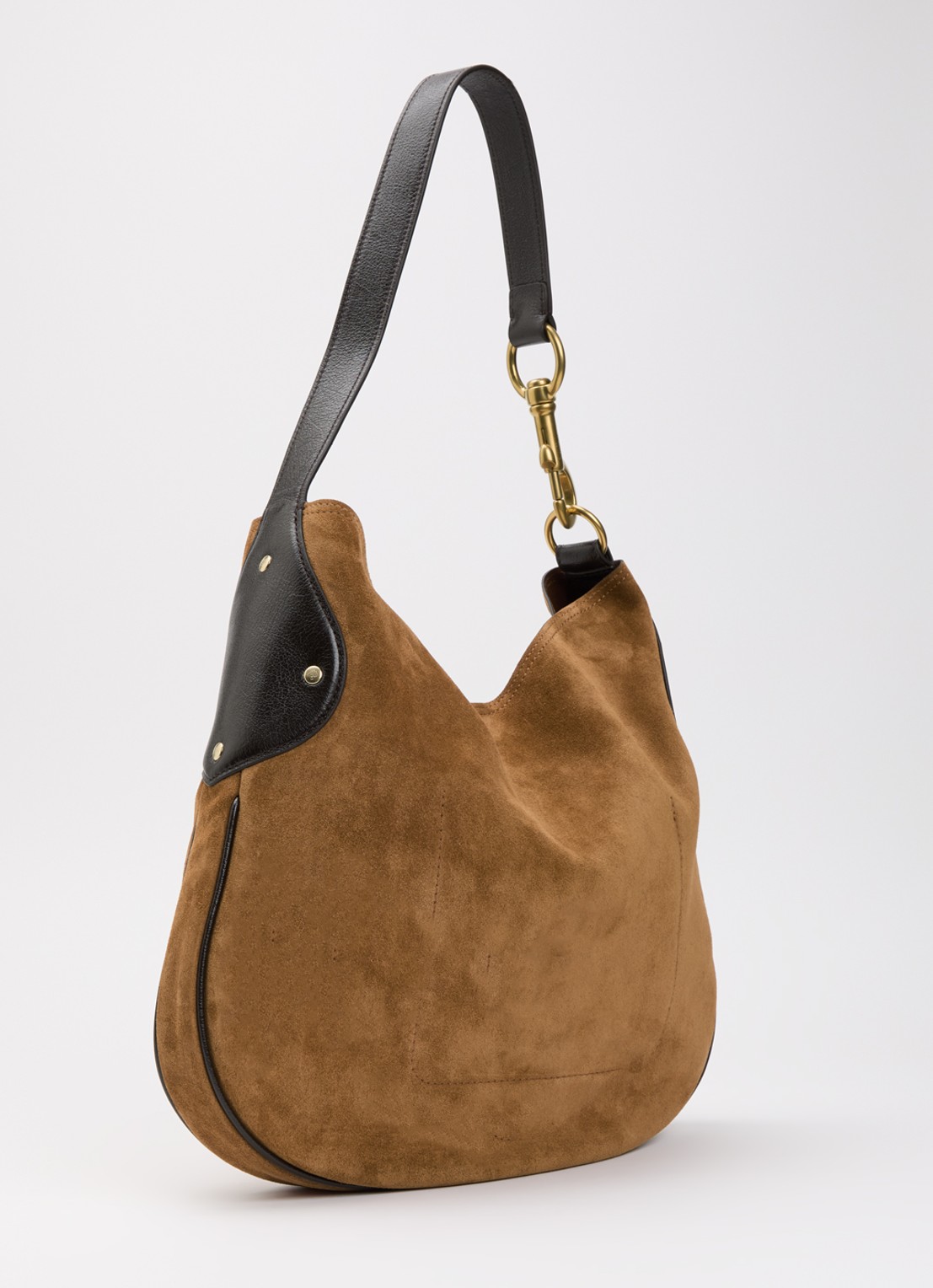Mulberry Hackney schoudertas van suède met details van leer - achterkant cognac