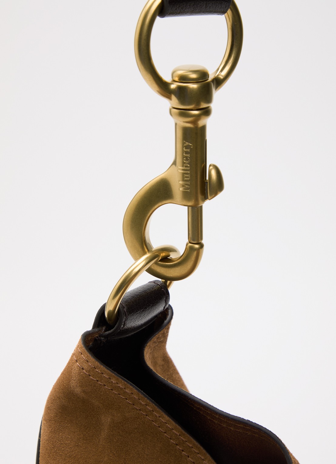 Mulberry Hackney schoudertas van suède met details van leer - detail 5 cognac
