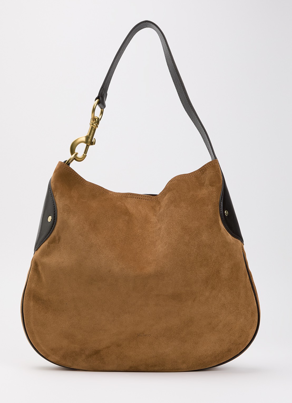 Mulberry Hackney schoudertas van suède met details van leer - voorkant 6 cognac
