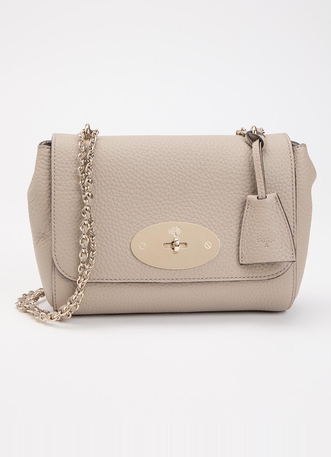 Mulberry Lily crossbodytas van leer met verstelbare schouderriem - voorkant 6 donkerkhaki
