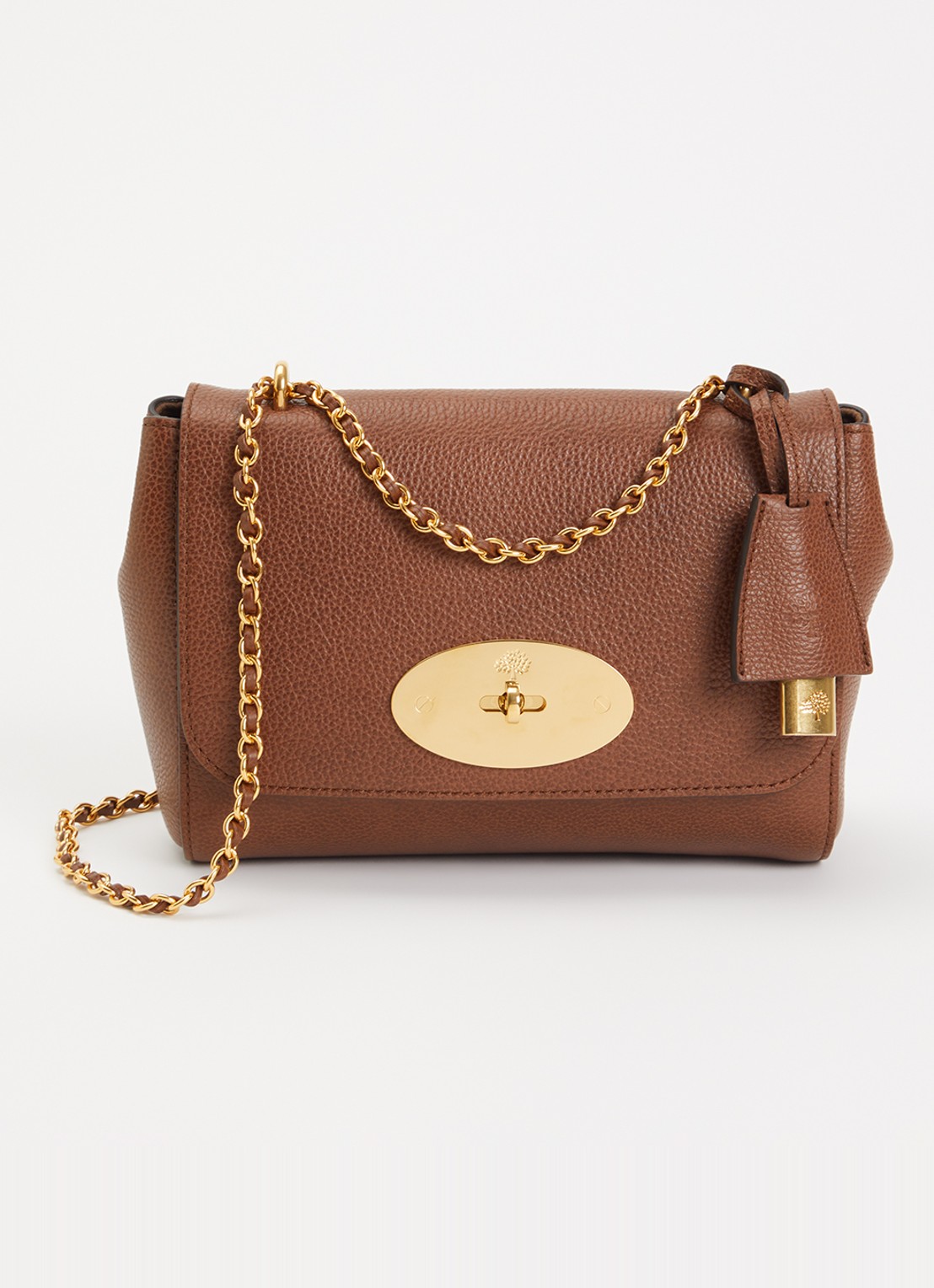Mulberry Lily crossbodytas van leer met verstelbare schouderriem - voorkant 5 oranjebruin