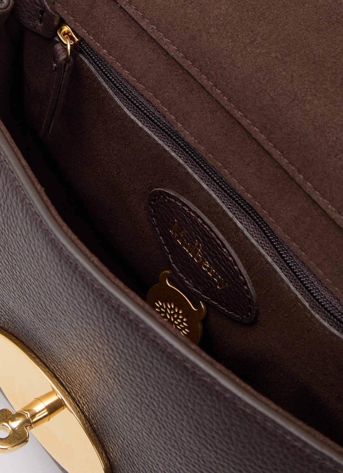 Mulberry Lily Small crossbodytas met verstelbare schouderriem - detail 2 chocoladebruin