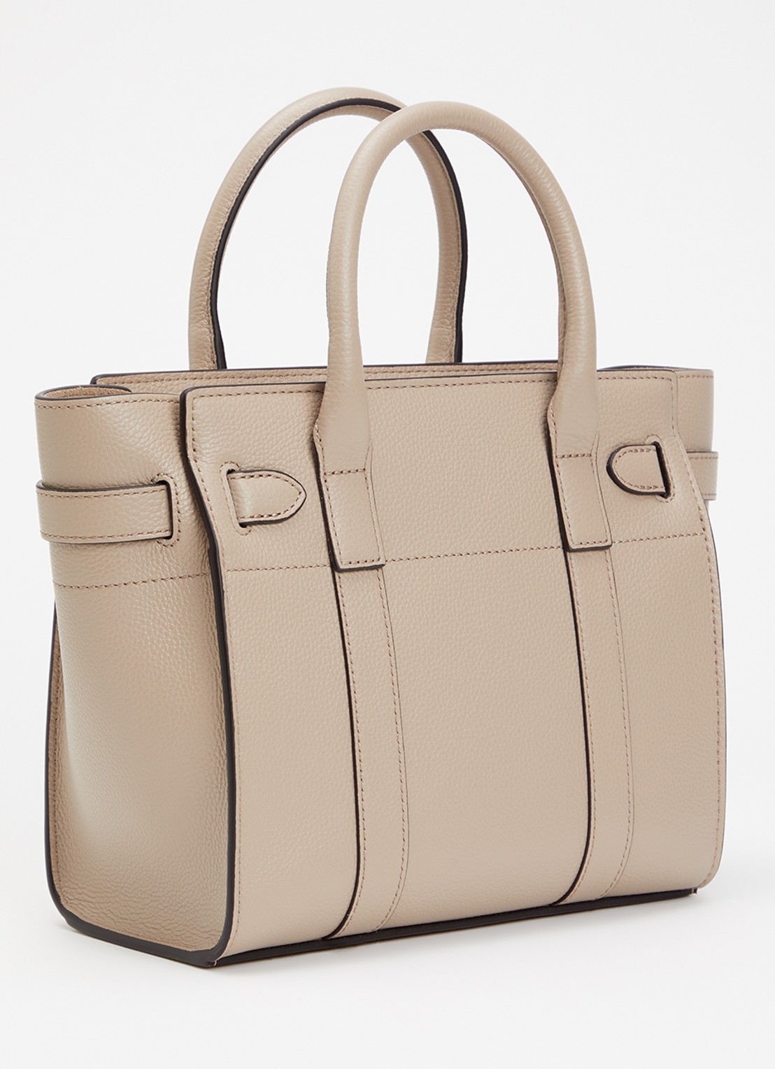 Mulberry Mini Zipped Bayswater handtas van leer met afneembare schouderriem - achterkant 4 beige
