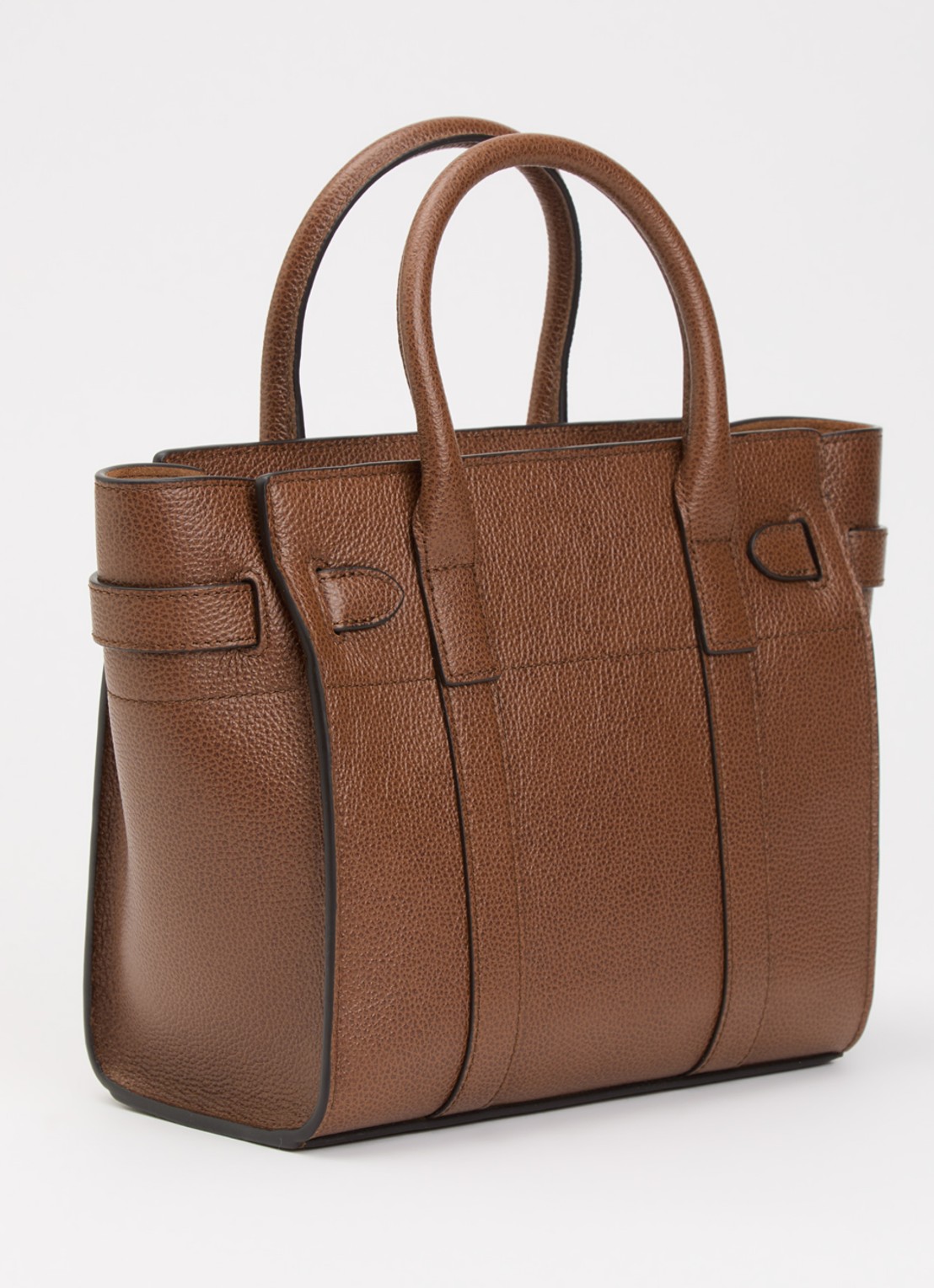 Mulberry Mini Zipped Bayswater handtas van leer met afneembare schouderriem - achterkant 5 hazelnootbruin