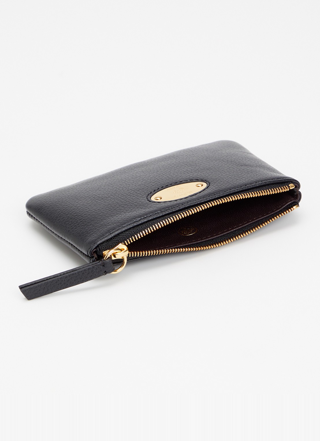 Mulberry Portemonnee van leer met logo - detail zwart