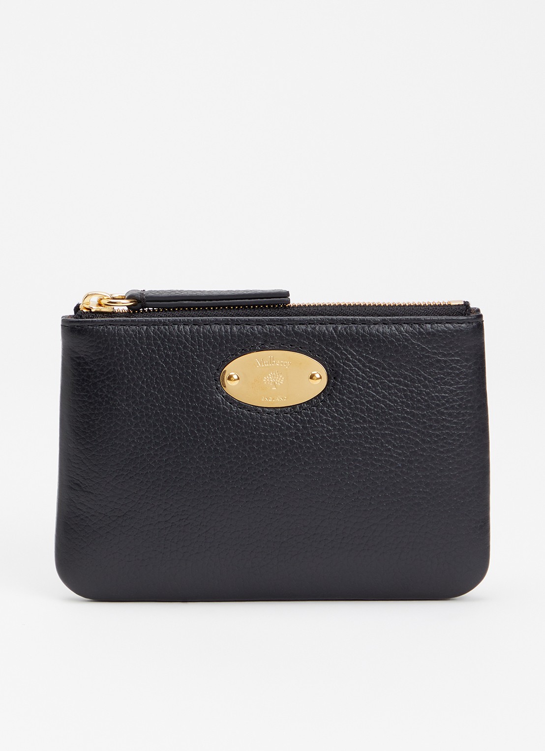 Mulberry Portemonnee van leer met logo - voorkant 2 zwart