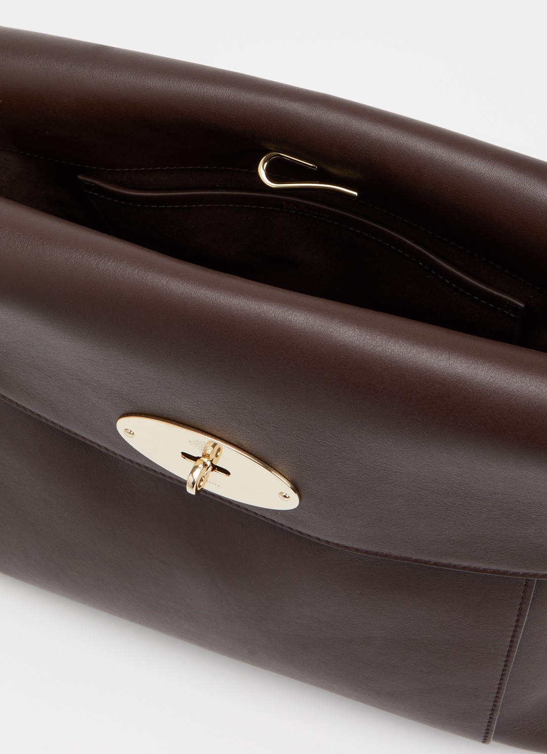 Mulberry Stevie handtas van leer met afneembare schouderriem - detail donkerbruin
