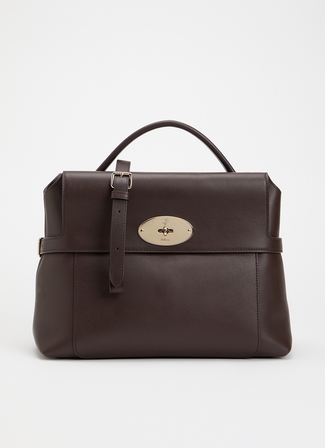 Mulberry Stevie handtas van leer met afneembare schouderriem - voorkant 5 donkerbruin