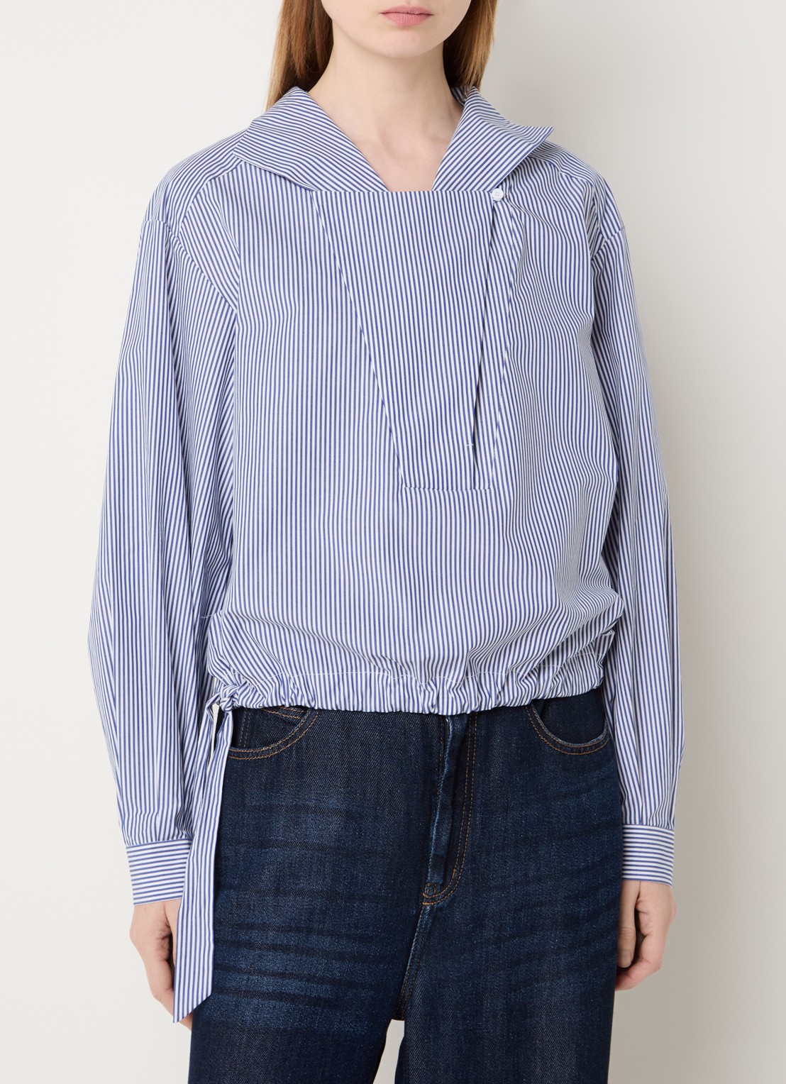 MUNTHE Beliciama tuniek met streepprint - detail indigo