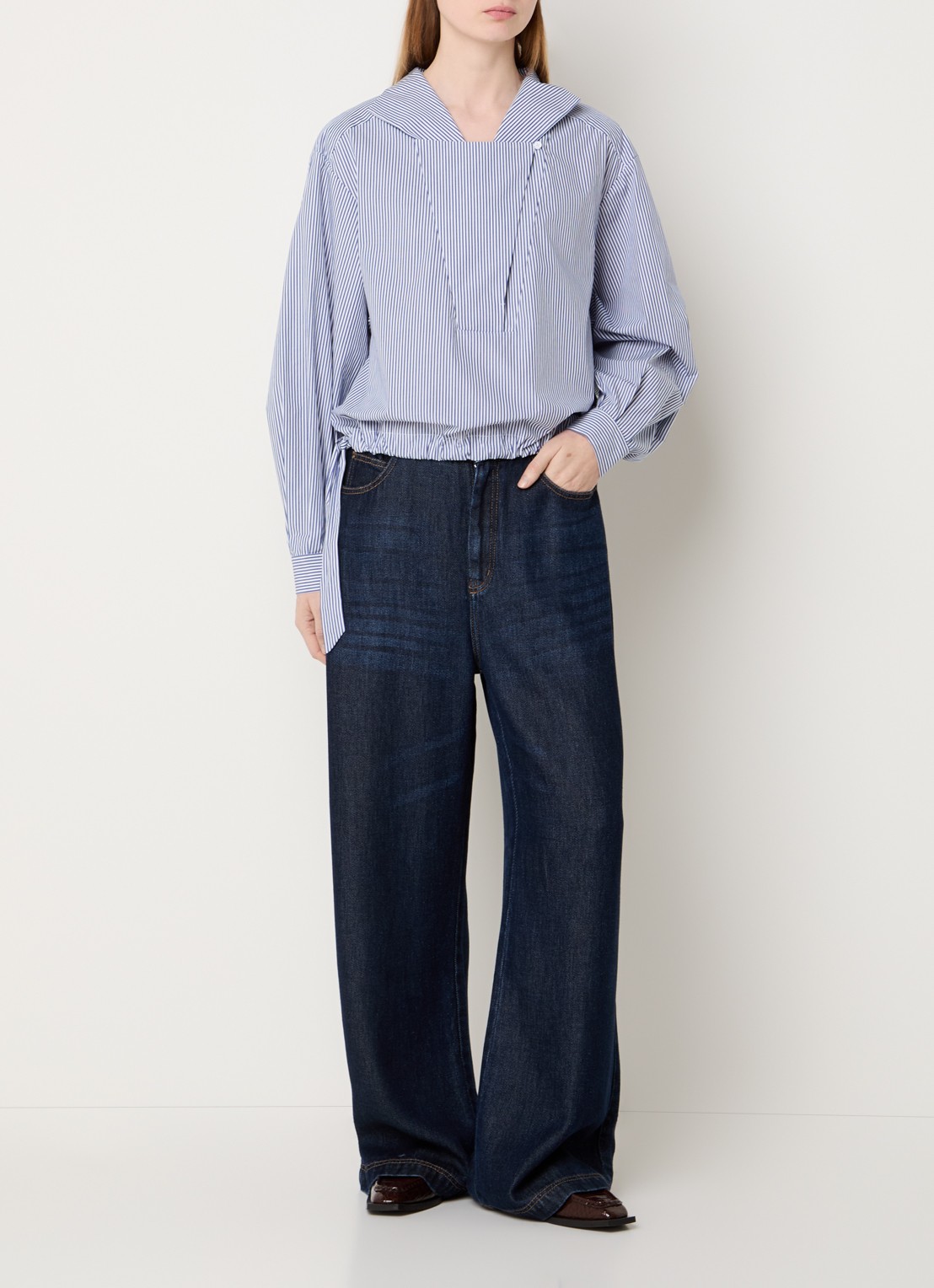 MUNTHE Beliciama tuniek met streepprint - voorkant 3 indigo
