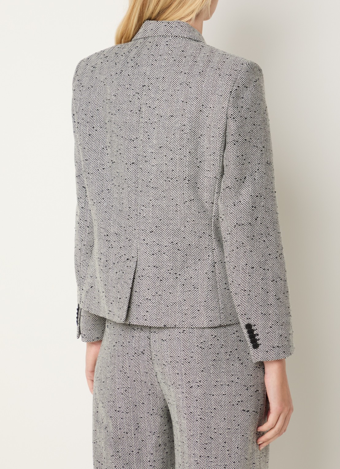 MUNTHE Lawo blazer met schoudervulling en pailletten - achterkant 2 grijs