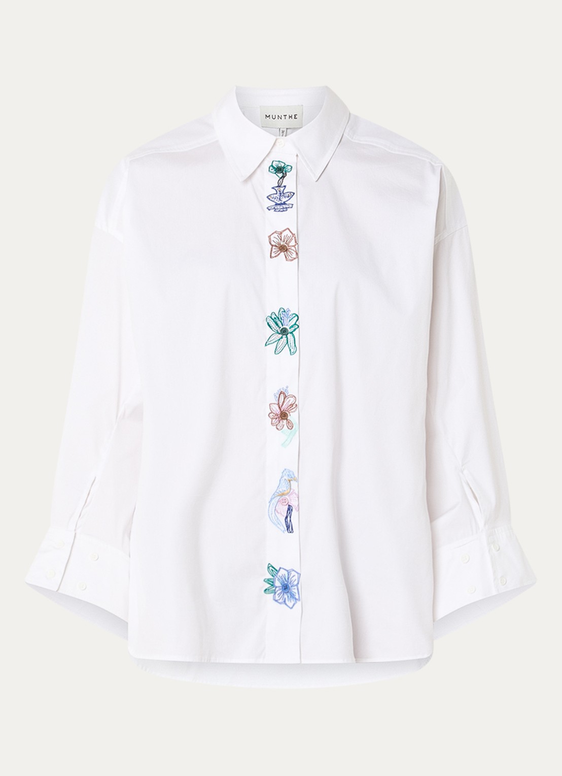 MUNTHE Nilberto blouse met borduring - voorkant 3 wit
