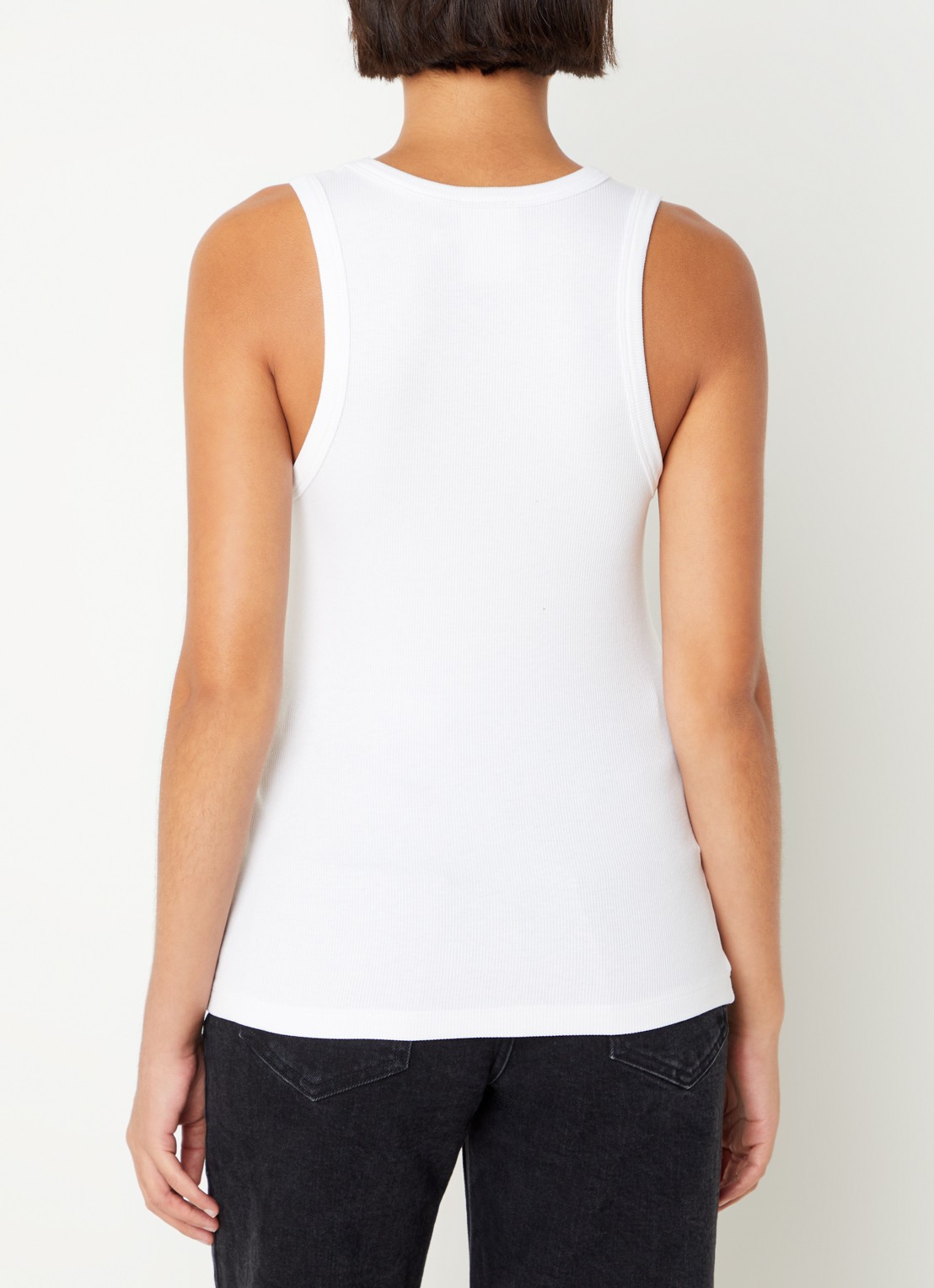 MUNTHE Ribgebreide tanktop met ronde hals - achterkant 4 wit