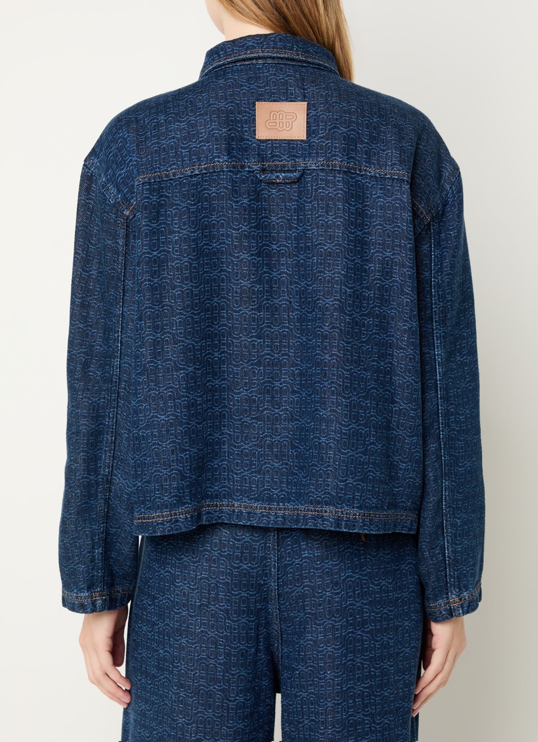 MUNTHE Ruxa tuniek van denim met logoprint - achterkant indigo