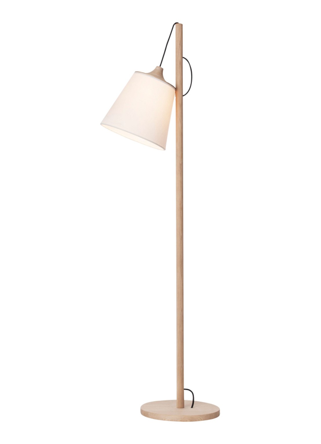 Muuto Pull vloerlamp eiken - voorkant wit